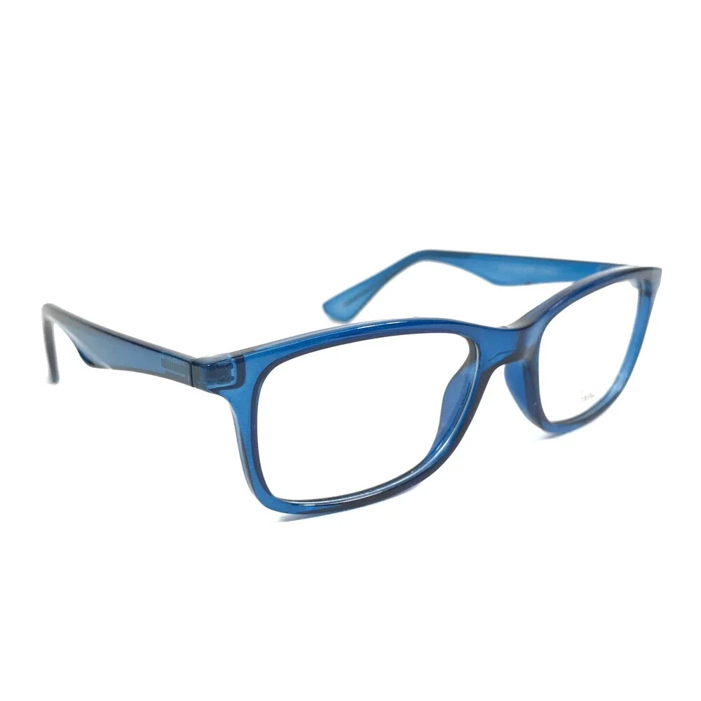 Enhance Eyeglasses Frames 4200 SHINY COBALT Blue Rectangle Full Rim 50-17-135